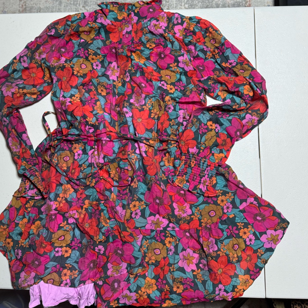 Woman’s Fate Floral High Collar Dress, Size Small